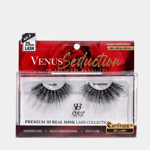EBIN - VENUS SEDUCTION 25MM REAL MINK 3D LASHES - APHRODISIAC