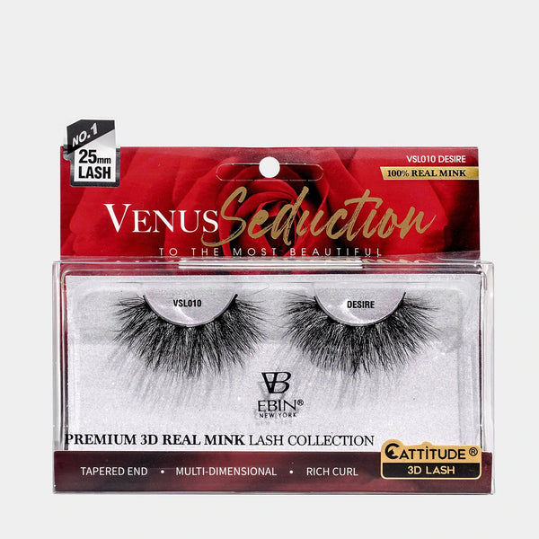 EBIN - VENUS SEDUCTION 25MM REAL MINK 3D LASHES - DESIRE