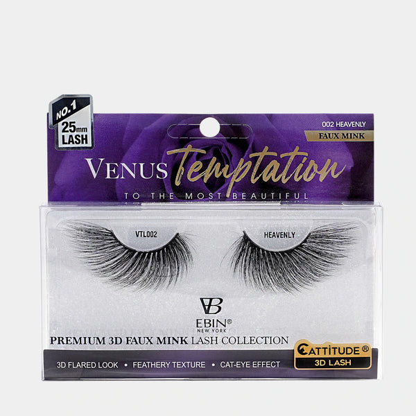 EBIN - VENUS TEMPTATION 25MM FAUX MINK 3D LASHES - HEAVENLY