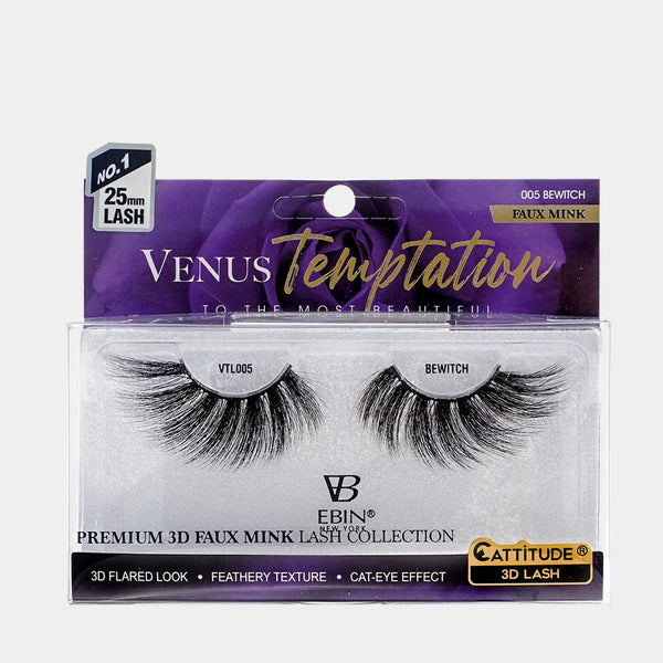 EBIN - VENUS TEMPTATION 25MM FAUX MINK 3D LASHES - BEWITCH