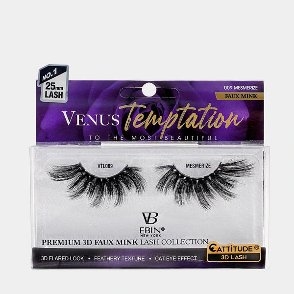 EBIN - VENUS TEMPTATION 25MM FAUX MINK 3D LASHES - MESMERIZE