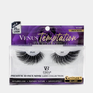 EBIN - VENUS TEMPTATION 25MM FAUX MINK 3D LASHES - ZEST