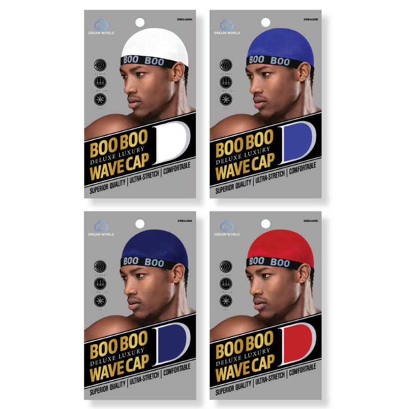 DREAM WORLD - BOO BOO DELUXE LUXURY WAVE CAP BLACK | Zoe Beauty Supply