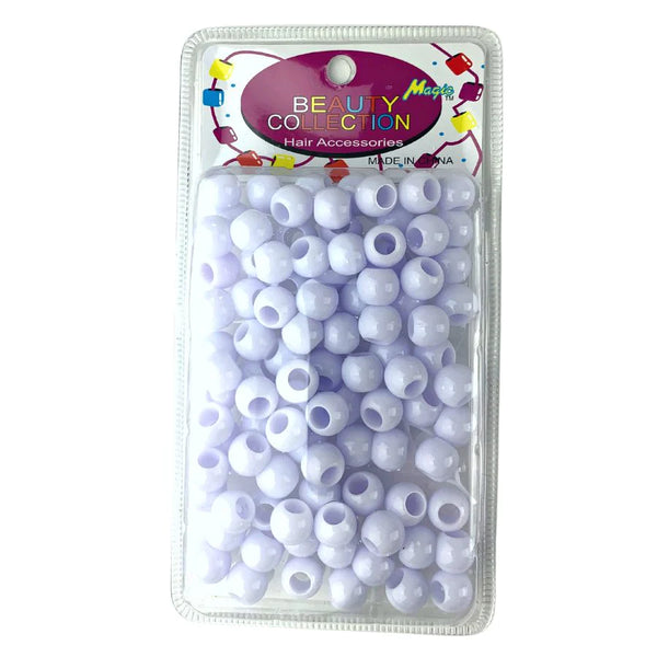 BEAUTY COLLECTION - Round Hair Bead 1 Tone WHITE #TONWHI