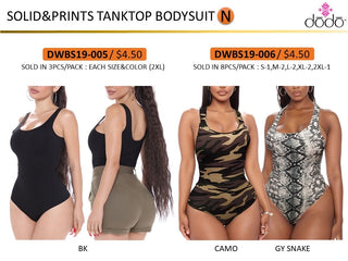 DODO - SOLID & PRINTS TANTOP BODYSUIT