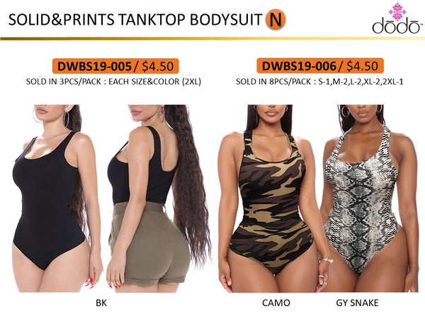DODO - SOLID & PRINTS TANTOP BODYSUIT