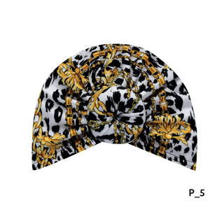 Buy white MAGIC COLLECTION - Fashion Turban Leopard & Gold Chain Pattern Donut Turban