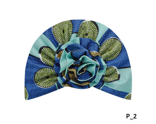 Buy turquoise MAGIC COLLECTION - Fashion Turban African Pattern Flower Turban