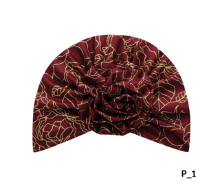 Buy burgundy MAGIC COLLECTION - Fashion Turban Floral Glitter Flower Turban