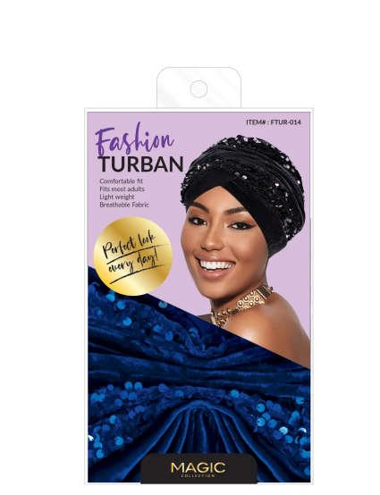 MAGIC COLLECTION - Fashion Turban Sequin & Velvet Crinkle Turban