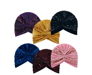 MAGIC COLLECTION - Fashion Turban Sequin & Velvet Crinkle Turban