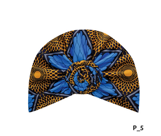 Buy blue-orange MAGIC COLLECTION - Fashion Turban African Pattern Twist Turban