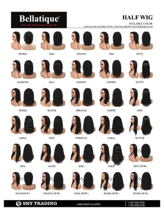 BELLATIQUE - 100% Virgin Brazilian Remy Half Wig Wet & Wavy FRANCE (HUMAN HAIR)
