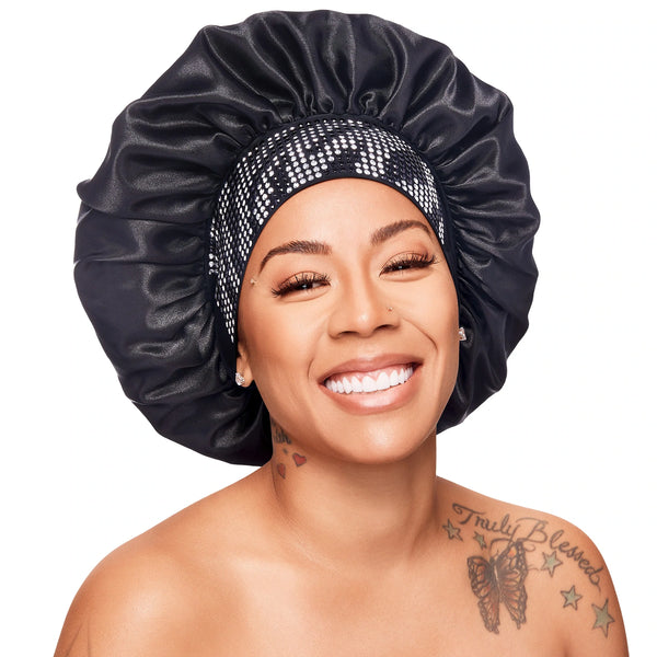 KISS - RED DIAMOND BLING BONNET XL BLACK ZEBRA
