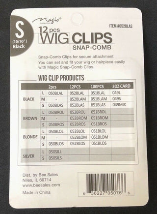 MAGIC COLLECTION - 12 Pieces Wig Clips Snap-Comb Small
