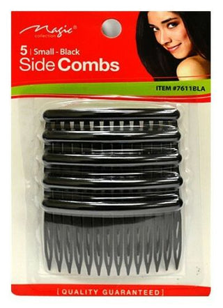 MAGIC COLLECTION - 5 Side Combs Small Black