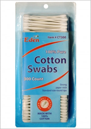Eden Collection - 300 Count Cotton Swabs 100% Pure