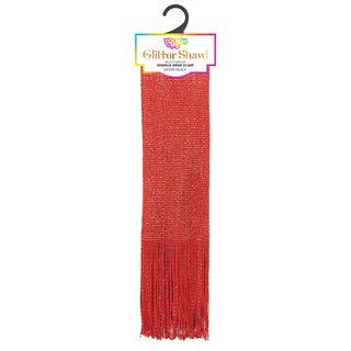 Buy red TOUCH UPS - Glitter Shawl Scarf