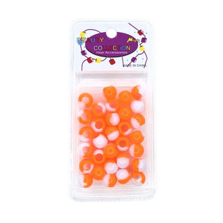 BEAUTY COLLECTION - Pieces Round Medium Hair Bead Neon/Clear (#TONNORA)