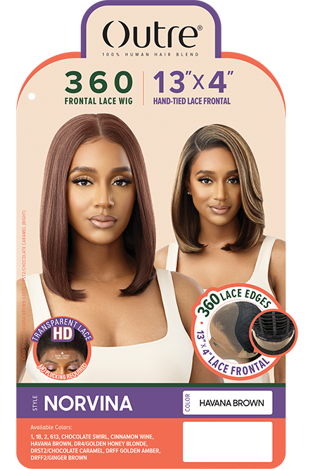 OUTRE - HUMAN BLEND 360 FRONTAL LACE WIG NORVINA (BLENDED)