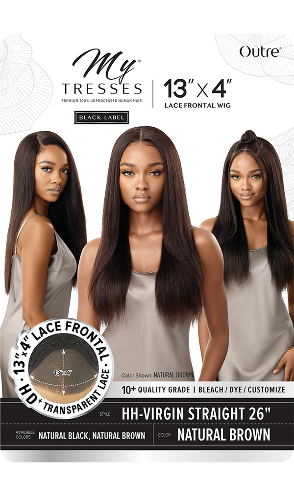 OUTRE - MYTRESSES BLACK LACE FRONTAL WIG 13X4-HH-VIRGIN STRAIGHT