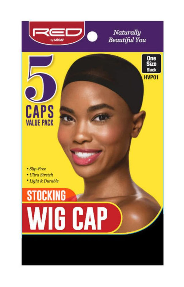 KISS - RED 5PCS WIG CAP (5 IN 1 & BLACK)