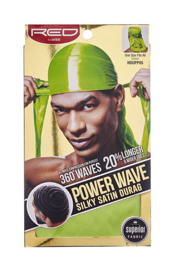 KISS - RED POWER WAVE SILKY DURAG (GREEN)