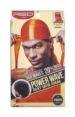KISS - RED POWER WAVE SILKY DURAG (ORANGE)