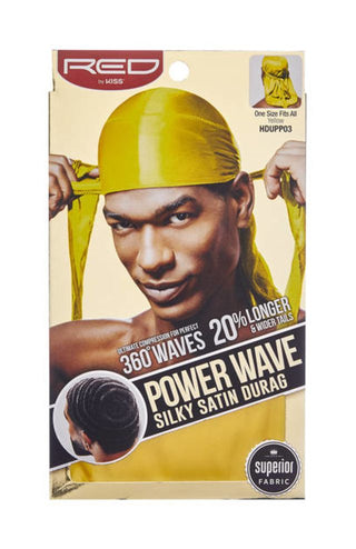KISS - RED POWER WAVE SILKY DURAG (YELLOW)