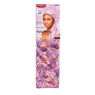 KISS - RED PREMIUM SILKY SATIN WRAP SCARF 60 INCH (PAISLEY)