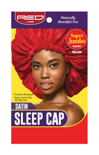 KISS - RED SATIN SLEEP CAP (ASSORTED & SUPER JUMBO)