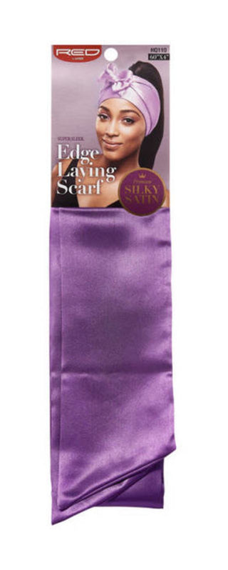 KISS - RED SILKY SATIN EDGE SCARF (PURPLE)