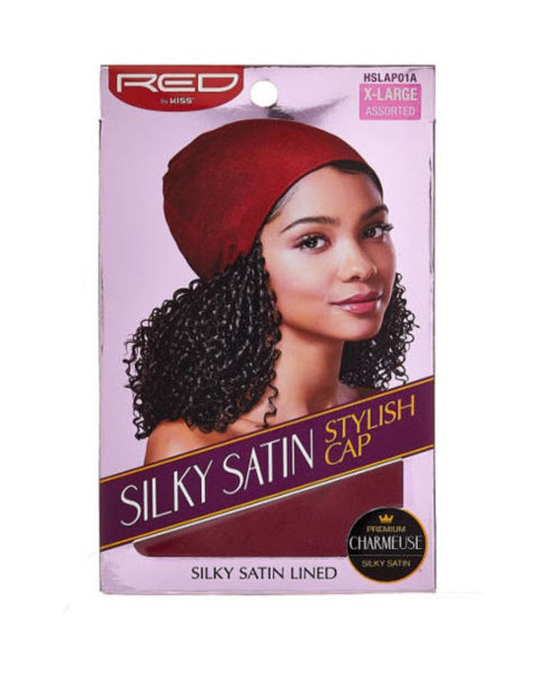 KISS - RED SILKY SATIN LINED HAIR CAP (ASSORTED)