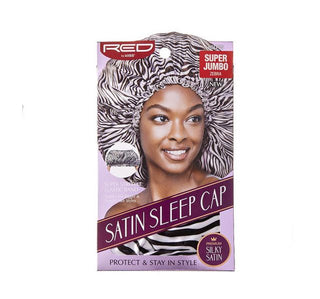 KISS - RED SILKY SATIN SLEEP CAP (ZEBRA & SUPER JUMBO)