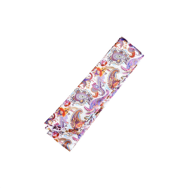 KISS - RED SILKY SATIN EDGE SCARF (Paisley)