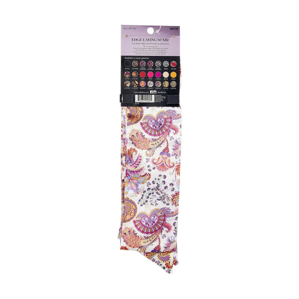 KISS - RED SILKY SATIN EDGE SCARF (Paisley)