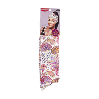 KISS - RED SILKY SATIN EDGE SCARF (Paisley)