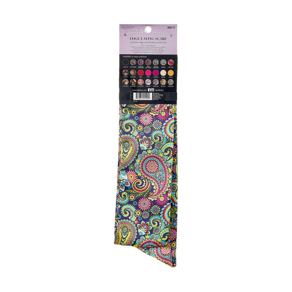 KISS - RED SILKY SATIN EDGE SCARF (PAISLEY2)