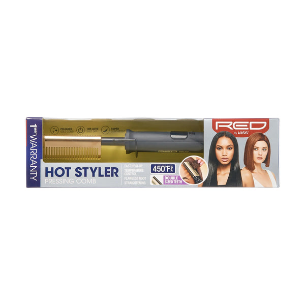 KISS - RED DOUBLE SIDE TEETH HOT COMB
