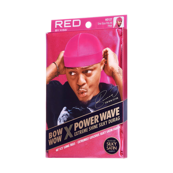 KISS - RED POWER WAVE EXTREME SILKY DURAG PINK