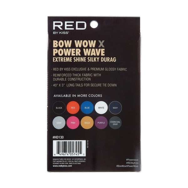 KISS - RED POWER WAVE EXTREME SILKY DURAG CHARCOAL GRAY