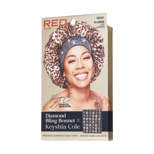 KISS - RED DIAMOND BLING BONNET XL LUXE LEOPARD
