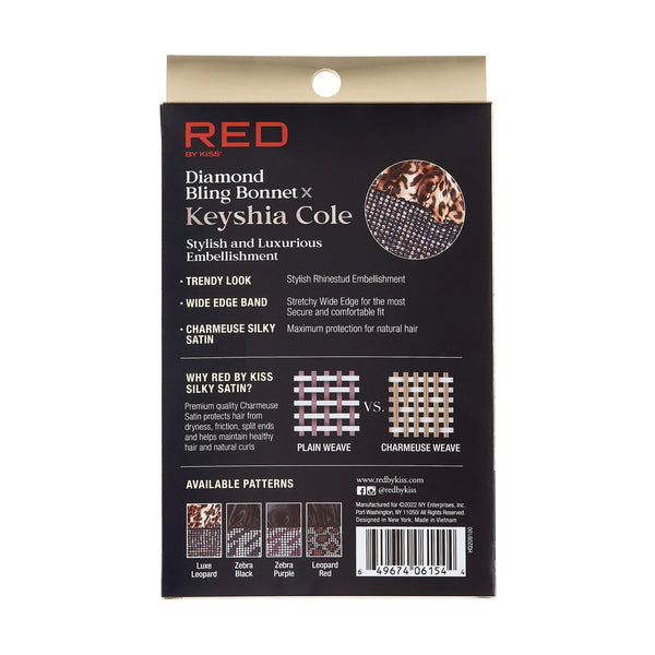 KISS - RED DIAMOND BLING BONNET BRAID LUXE LEOPARD