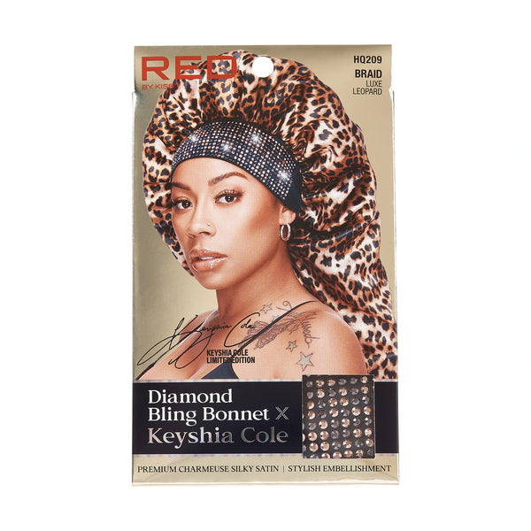 KISS - RED DIAMOND BLING BONNET BRAID LUXE LEOPARD