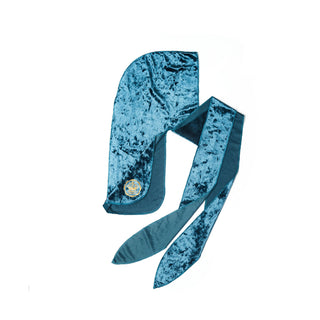 KISS - RED CRUSHED VELVET DURAG (TEAL GREEN)