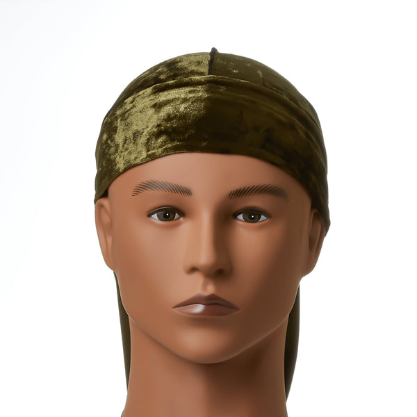 KISS - RPM PW CRUSHED VELVET DURAG (MOSS GREEN)