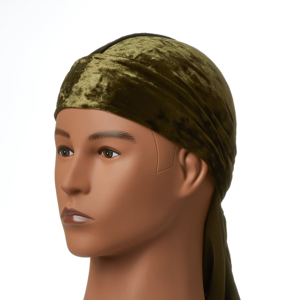 KISS - RPM PW CRUSHED VELVET DURAG (MOSS GREEN)