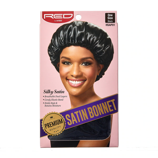 KISS - RED SATIN BONNET BLACK