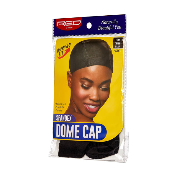 KISS - RED SPANDEX DOME CAP BLACK (WOMEN)