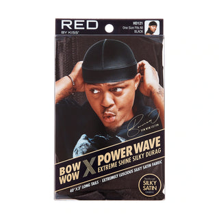 KISS - RED POWER WAVE EXTREME SILKY DURAG BLACK